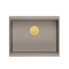 Quadron LOGAN 100 GraniteQ zlewozmywak soft taupe 56x45x21,5 cm 1-komorowy podwieszany z syfonem manualnym złoty HQJ6045U4PVDG1U